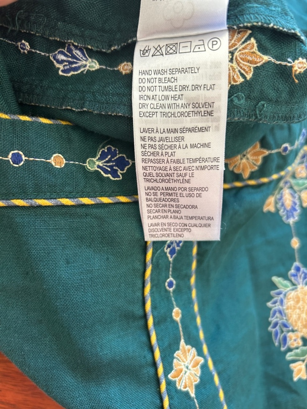 FARM Rio Emerald Green pineapple Maxi Dress with Yellow & Blue Embroidery - Picture 12 of 14